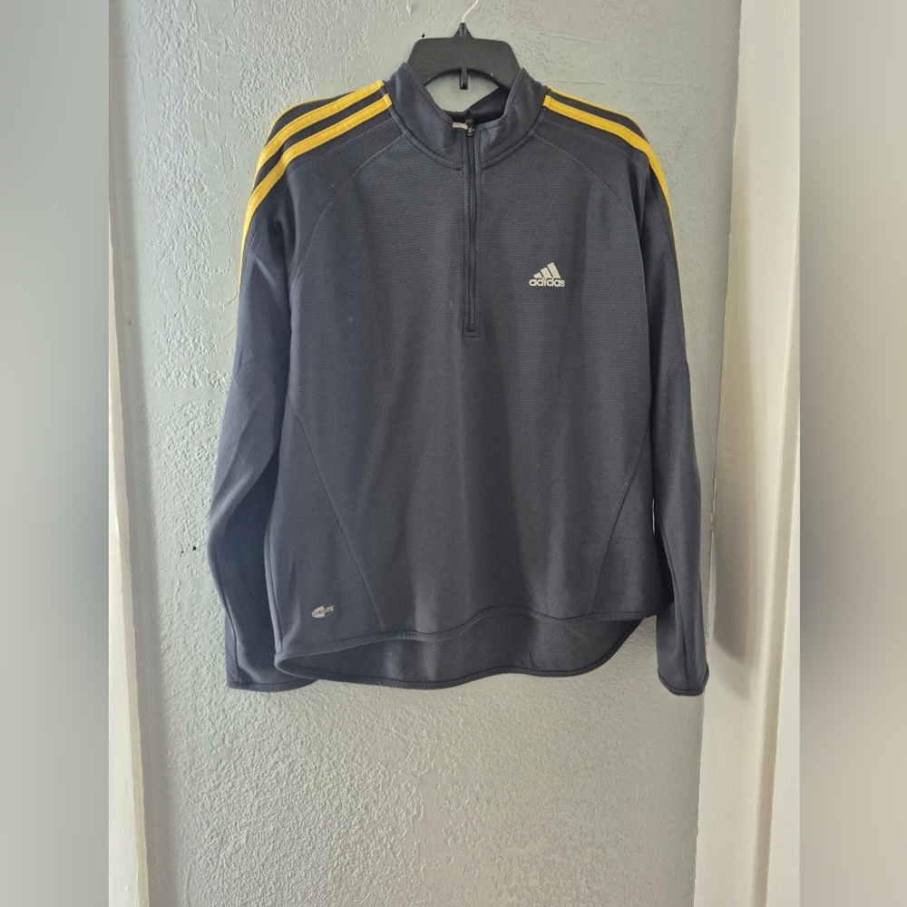 adidas Black Jacket with Yellow Stripes